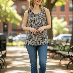 Sundance Floral Lace Tank Top Size L